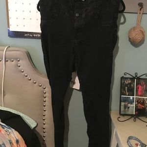 High waisted black jeans